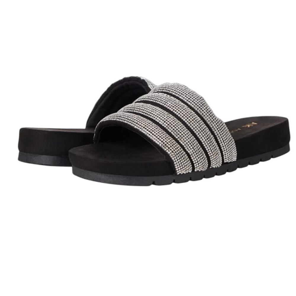 Anne Klein womens Gloria SLIDES Black size 10 M NIB